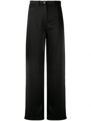 Pantalones rectos de cintura alta bootcut Nanushka negro