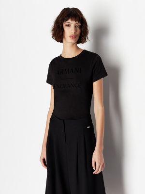 Camiseta de terciopelo‏‏‎ Armani Exchange negro