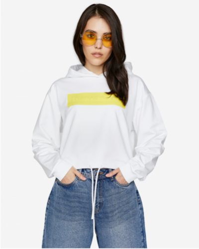 Džemperis ar kapuci Calvin Klein balts