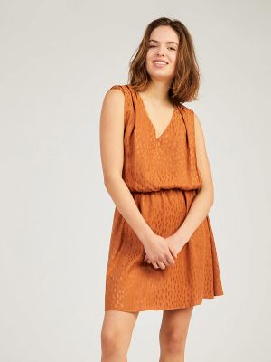 Mini vestido sin mangas Naf Naf marrón