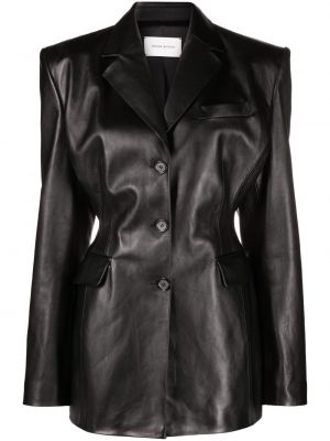 Přiléhavá kožená bunda Magda Butrym černá
