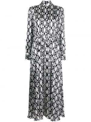 Rochie midi de mătase cu imagine cu imprimeu geometric Kiton