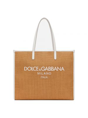 Borsa shopper di pelle Dolce & Gabbana marrone