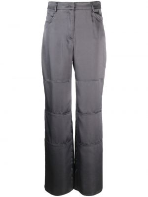 Saténové rovné kalhoty Blanca Vita šedé