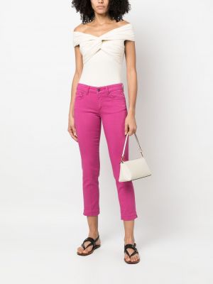 Jeansy skinny slim fit Dondup różowe