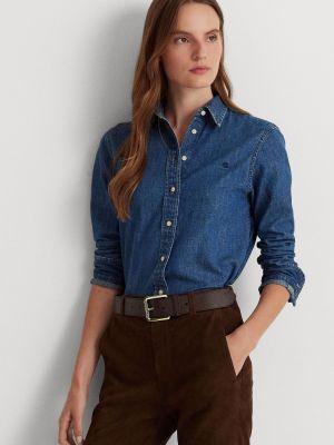 Джинсовая рубашка Lauren Ralph Lauren синяя