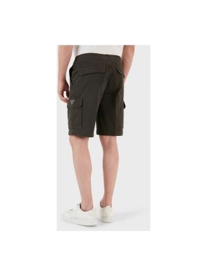 Pantalones cortos cargo con bordado de algodón Emporio Armani verde