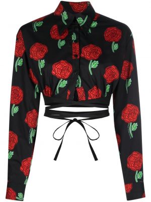 Bluza s cvetličnim vzorcem s potiskom Versace Jeans Couture črna