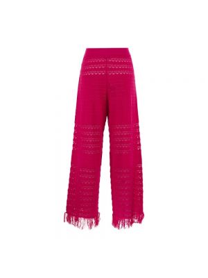Pantalones con flecos Elisabetta Franchi rosa