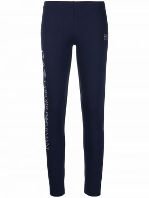 Leggings mit print Ea7 Emporio Armani blau