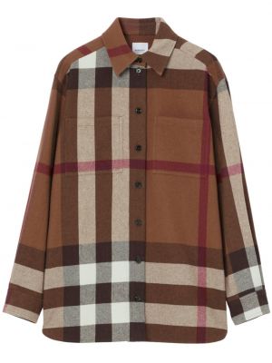 Flanel srajca s karirastim vzorcem Burberry rjava