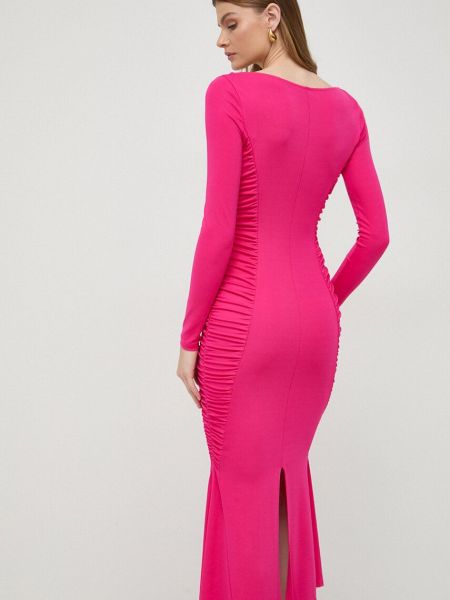 Sukienka długa dopasowana Pinko różowa