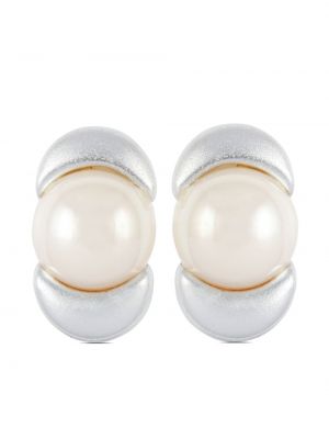 Auskarai su perlais Nina Ricci balta