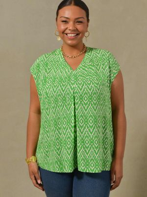 Блузка с принтом Live Unlimited зеленая