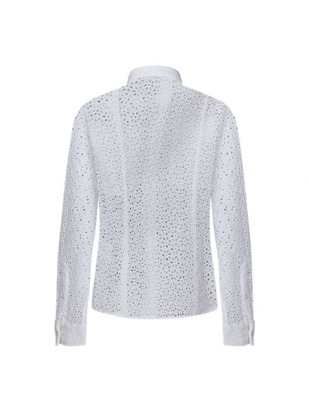 Camisa de lino con bolsillos de encaje Ralph Lauren blanco