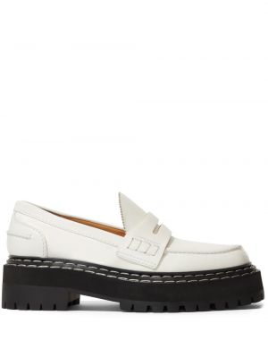 Pantofi loafer din piele cu platformă Proenza Schouler alb