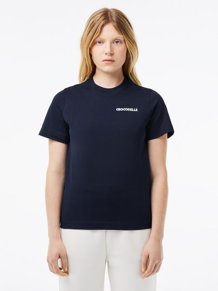 Camiseta con bordado de punto Lacoste azul
