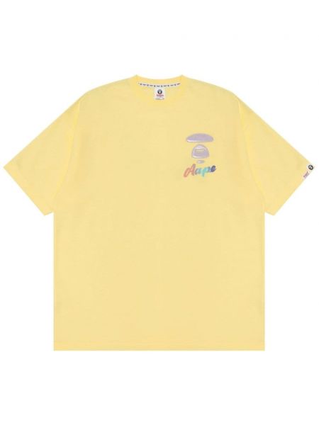Памучна тениска с принт Aape By *a Bathing Ape® жълто