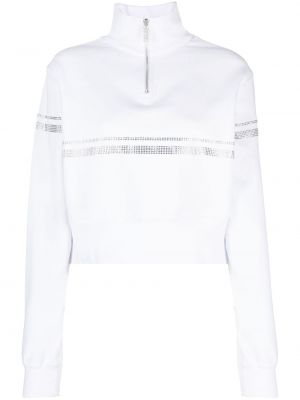 Sweatshirt mit print mit kristallen Gcds weiß
