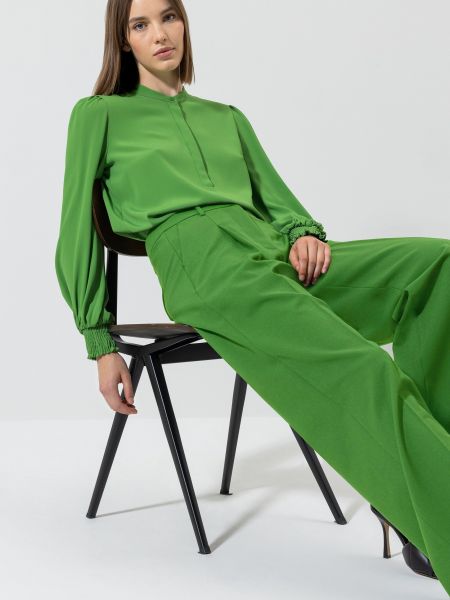 Шелковая блузка Luisa Cerano зеленая