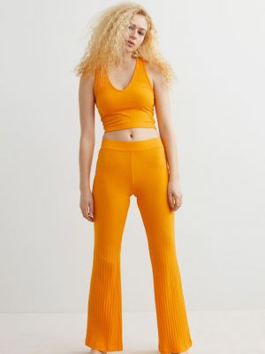 Трикотажные брюки H&m оранжевые
