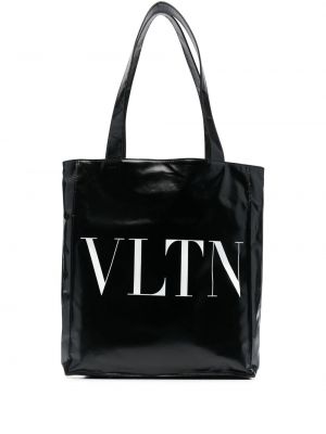 Nakupovalna torba s potiskom Valentino Garavani črna