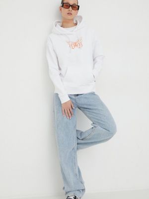 Pamučna hoodie s kapuljačom Tommy Jeans bijela