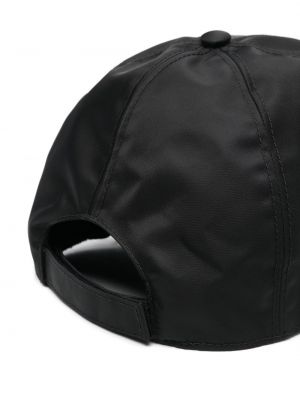 Nylonowa czapka z daszkiem Prada czarna