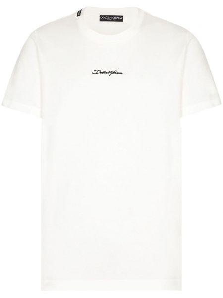 Bavlněné tričko s potiskem Dolce & Gabbana bílé