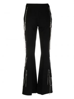 Křišťálové kalhoty s třásněmi Loulou černé