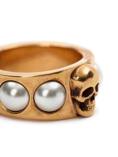 Prsten s perlami Alexander Mcqueen zlatý