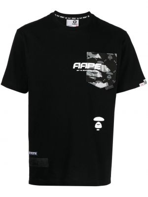 Koszulka z nadrukiem z okrągłym dekoltem Aape By A Bathing Ape czarna