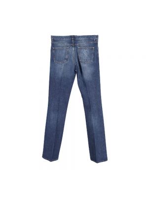 Proste jeansy bawełniane Saint Laurent niebieskie