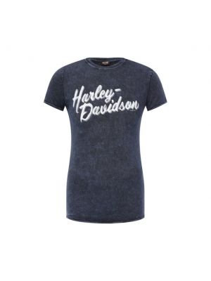 Синяя хлопковая футболка Harley Davidson