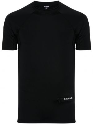 Тениска с принт Balmain черно