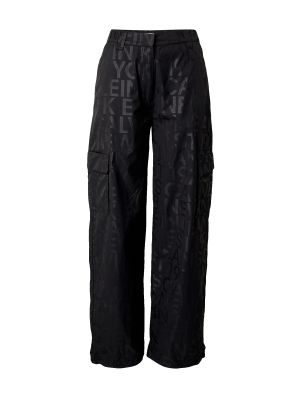 Pantaloni cargo cu buzunare cu croială lejeră Calvin Klein Jeans negru