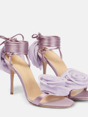 Kvetinové saténové sandále Magda Butrym fialová