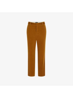 Вельветовые прямые брюки с высокой талией Soeur коричневые