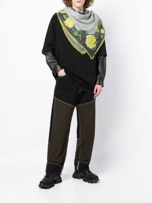 Плетен шал на цветя с принт Givenchy зелено