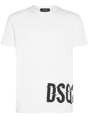 Βαμβακερή μπλούζα με σχέδιο Dsquared2 μαύρο
