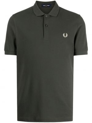 Tricou polo cu broderie din bumbac Fred Perry verde
