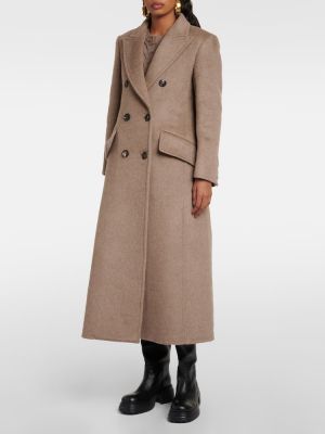 Kašmírový vlněný kabát Max Mara hnědý