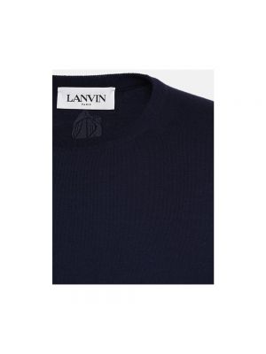 Bluza z wełny merino Lanvin niebieska