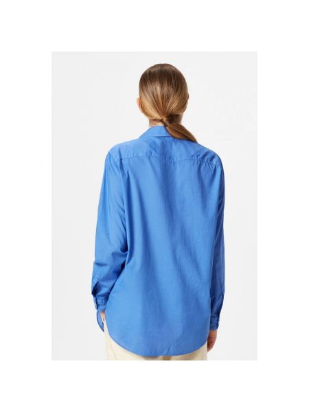 Camisa con bordado de algodón Massimo Alba azul