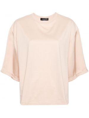 Bavlnené saténové tričko Fabiana Filippi ružová