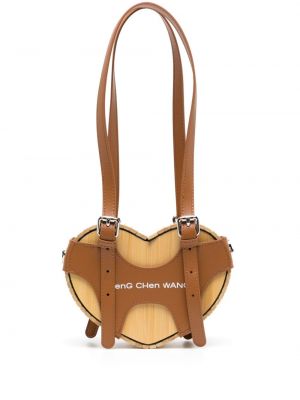 Bambusová kabelka s výšivkou se srdcovým vzorem Feng Chen Wang