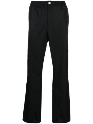 Μάλλινο παντελόνι με ίσιο πόδι Soulland μαύρο