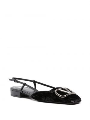Slingback dabīgās ādas kurpes Valentino Garavani melns