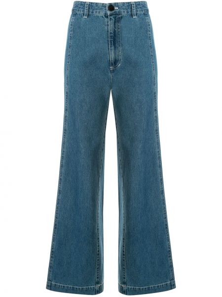 Прямые джинсы с завышенной талией Sea, синие