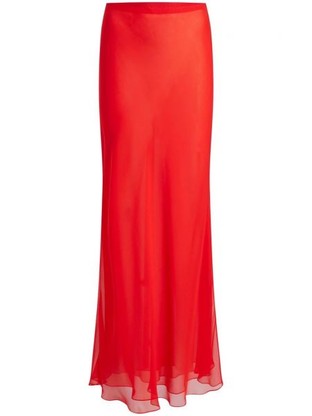 Hodvábna dlhá sukňa Khaite červená